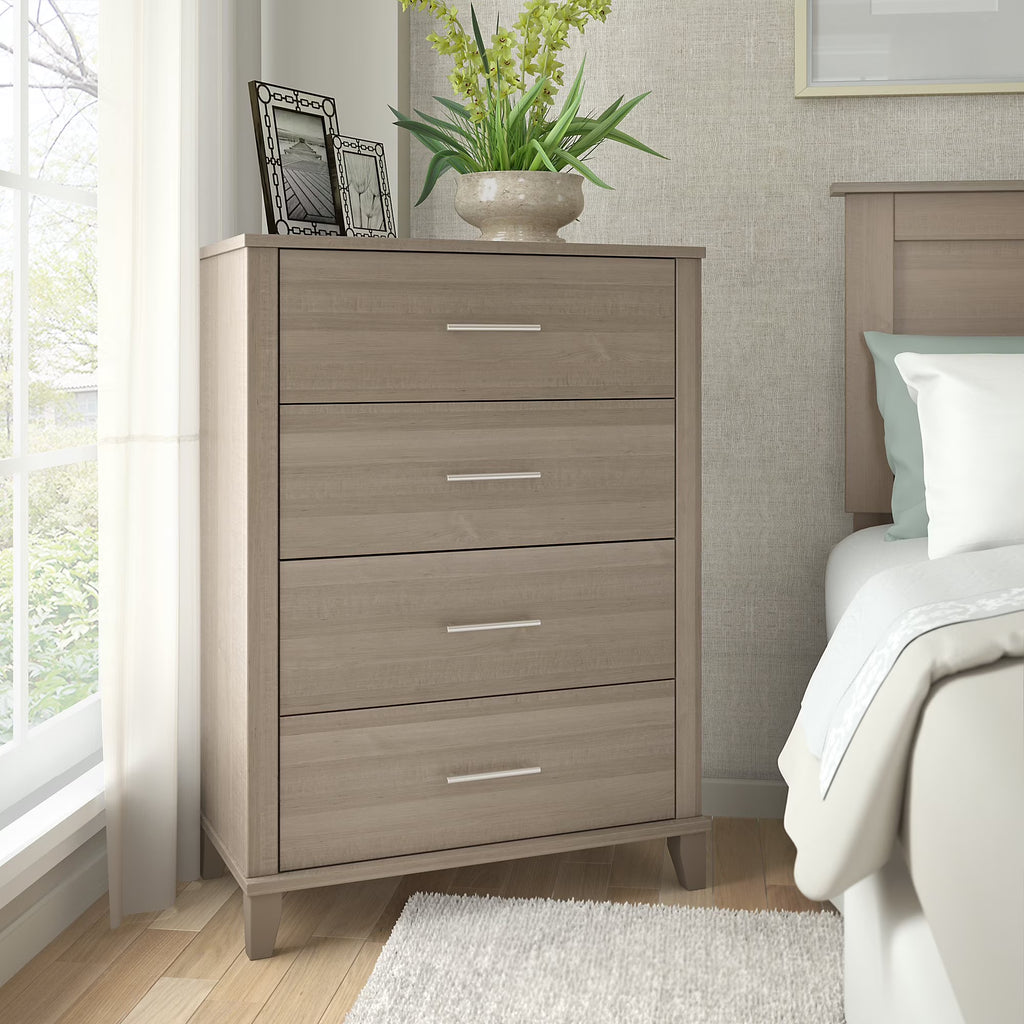 Somerset Modern Bedroom Chest of 4 Drawers in Ash Gray