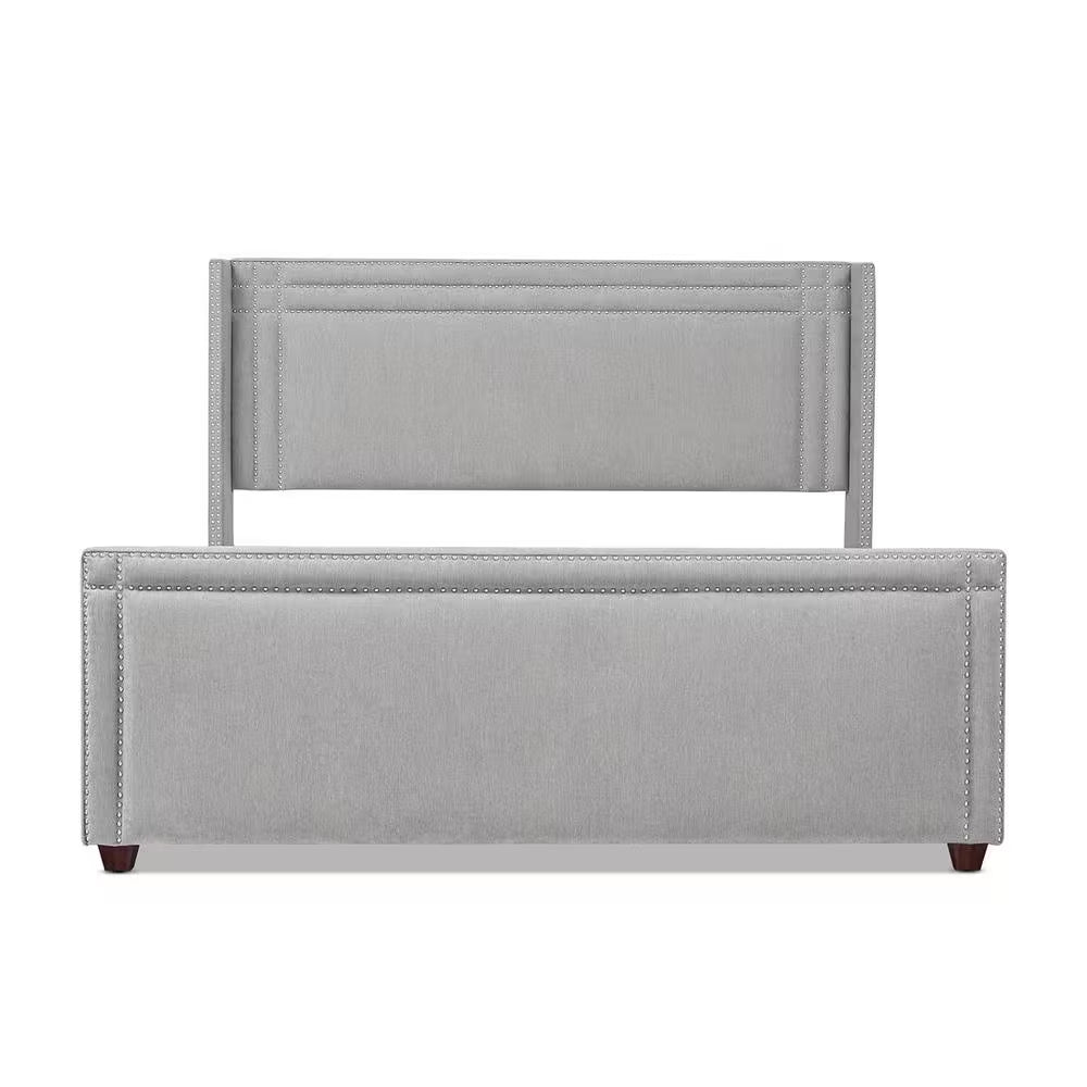 Elle Silver Grey King Upholstered Bed