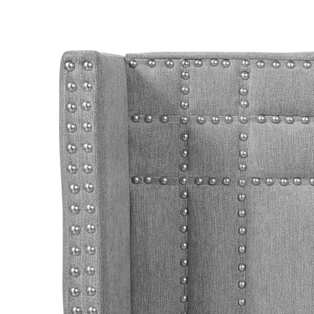 Elle Silver Grey King Upholstered Bed