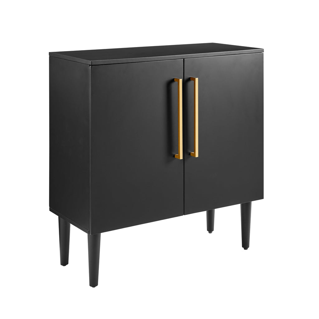 Everett Wood Accent Cabinet in Matte Black