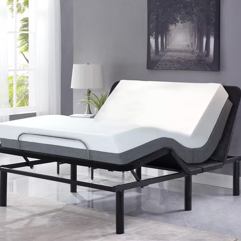 Black, Twin XL, Height Electric Adjustable Bed Frame Base with Wireless Remote Control