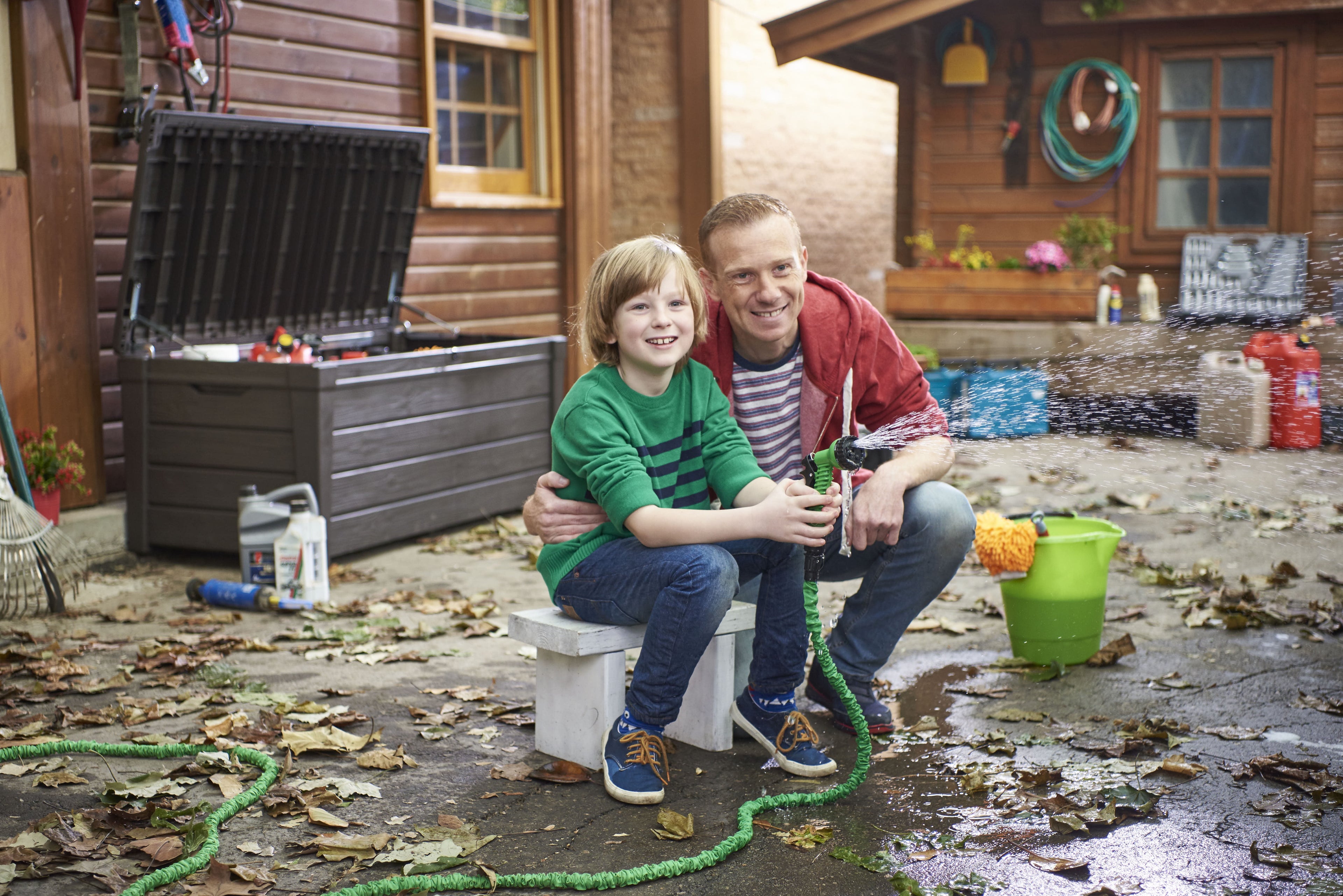 Brightwood 120 Gallon Durable Resin Outdoor Deck Box Storage Organization, Brown