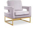 Noah Pink Velvet Accent Chair with Gold Iron Base