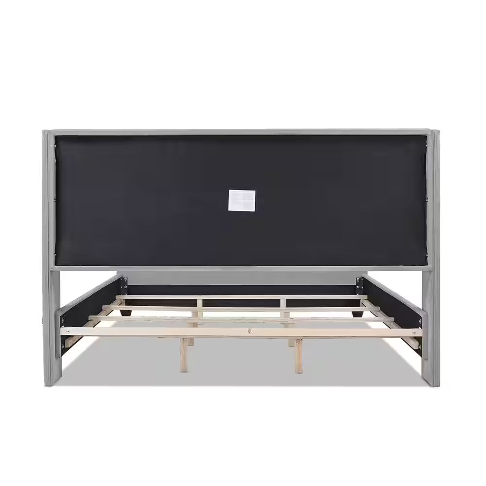 Elle Silver Grey King Upholstered Bed