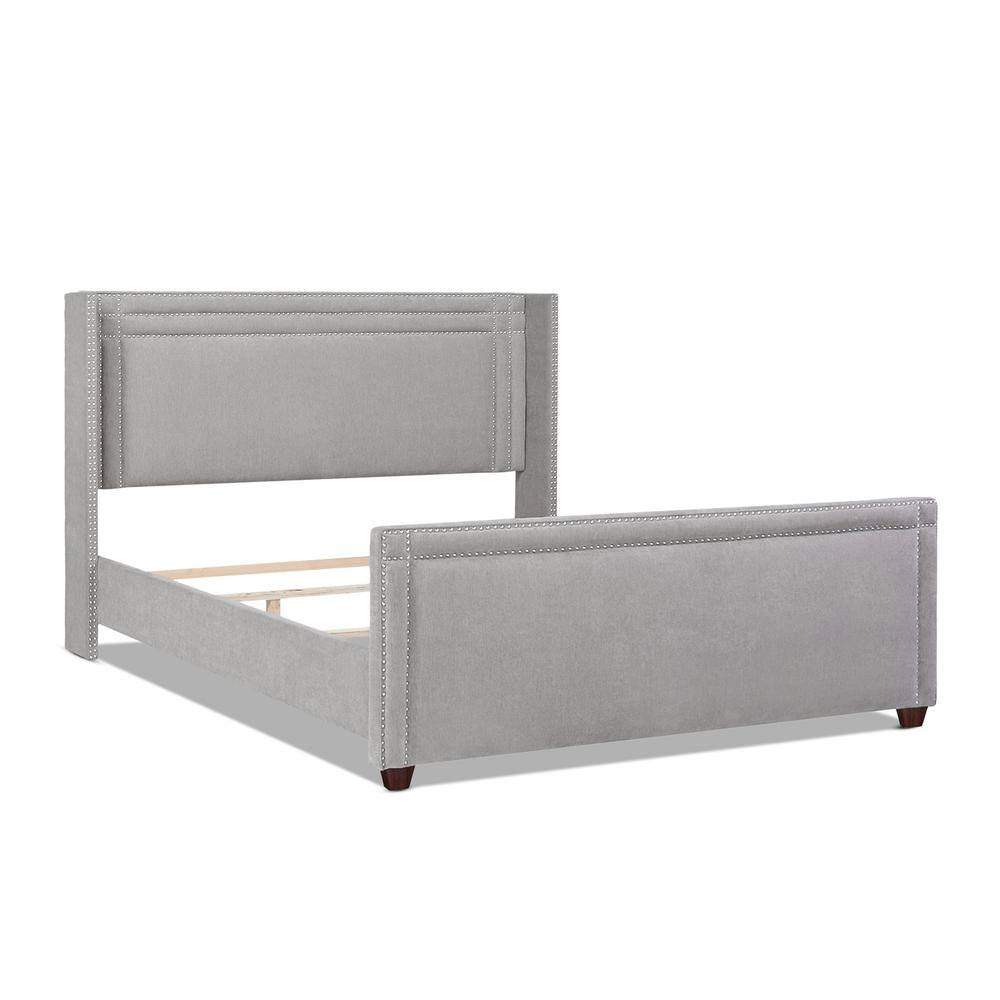 Elle Silver Grey King Upholstered Bed