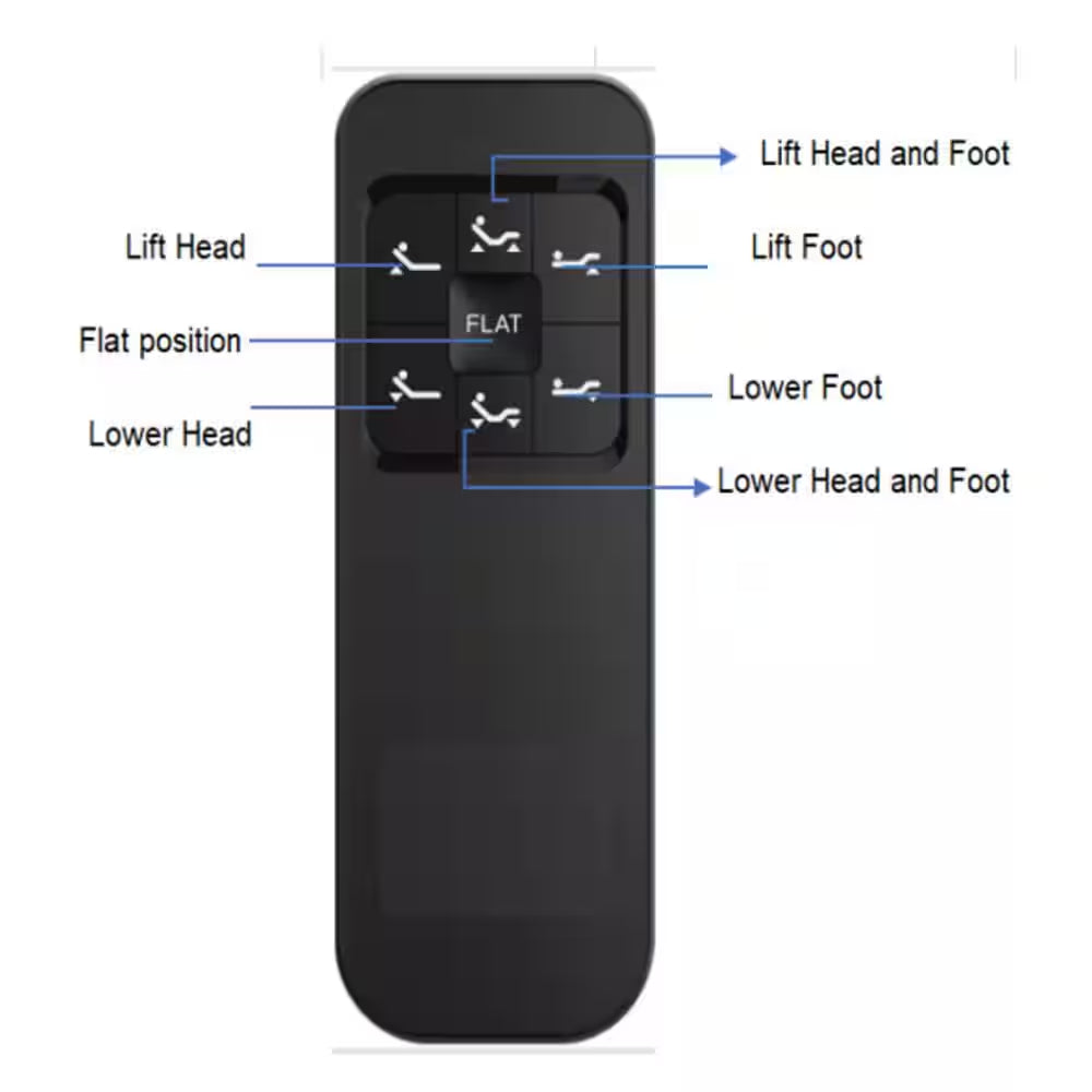 Black, Twin XL, Height Electric Adjustable Bed Frame Base with Wireless Remote Control