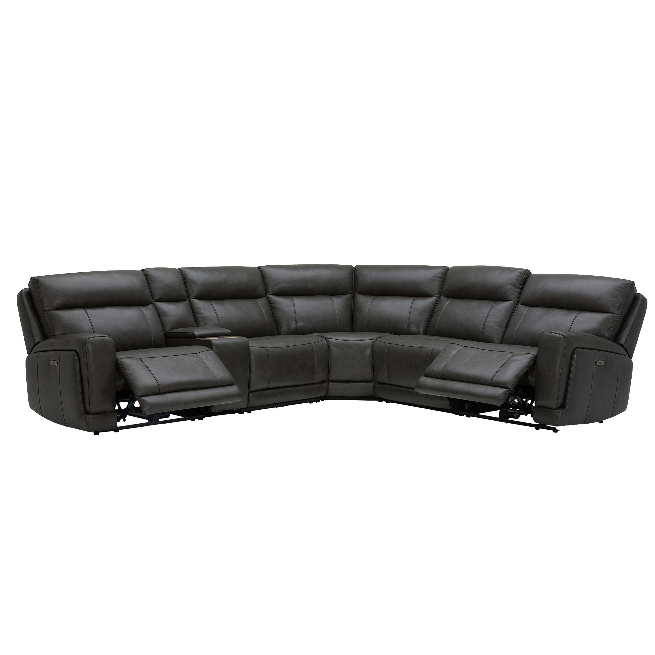 Lauretta 6-Piece Leather Power Reclining Sectional with Power Headrests