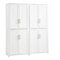 Savannah Transitional Tall Wood Pantry in White (Set of 2)