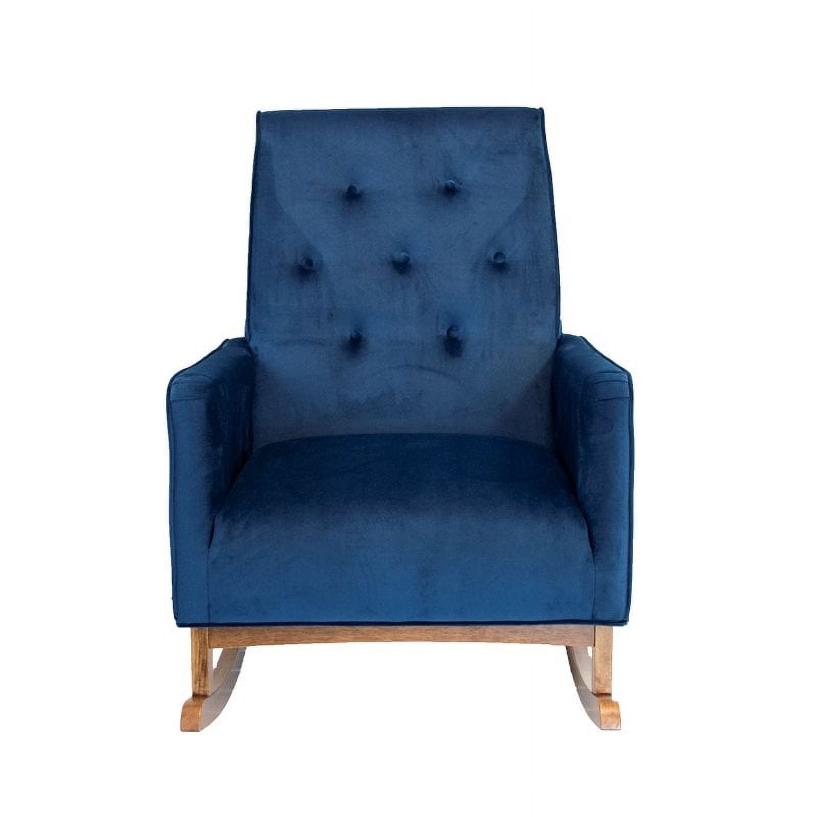 Mid-Century Modern Collin Rocking Chair, Blue Velvet