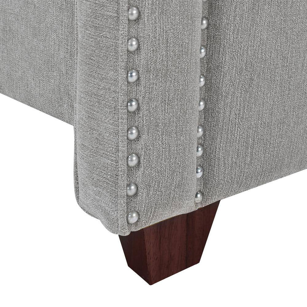 Elle Silver Grey King Upholstered Bed