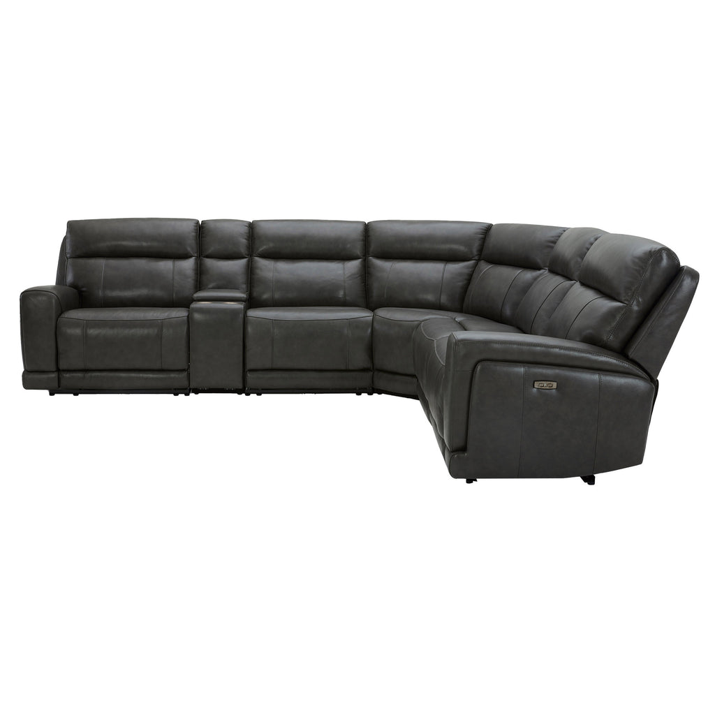 Lauretta 6-Piece Leather Power Reclining Sectional with Power Headrests