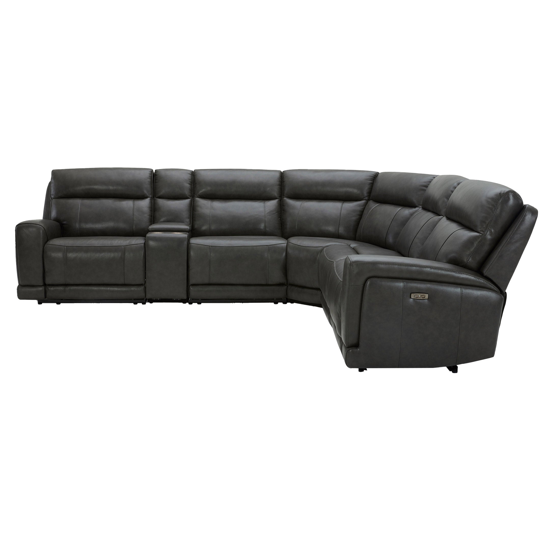 Lauretta 6-Piece Leather Power Reclining Sectional with Power Headrests
