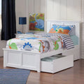 Madison White Twin XL Platform Bed with Matching Foot Board with 2-Urban Bed Drawers