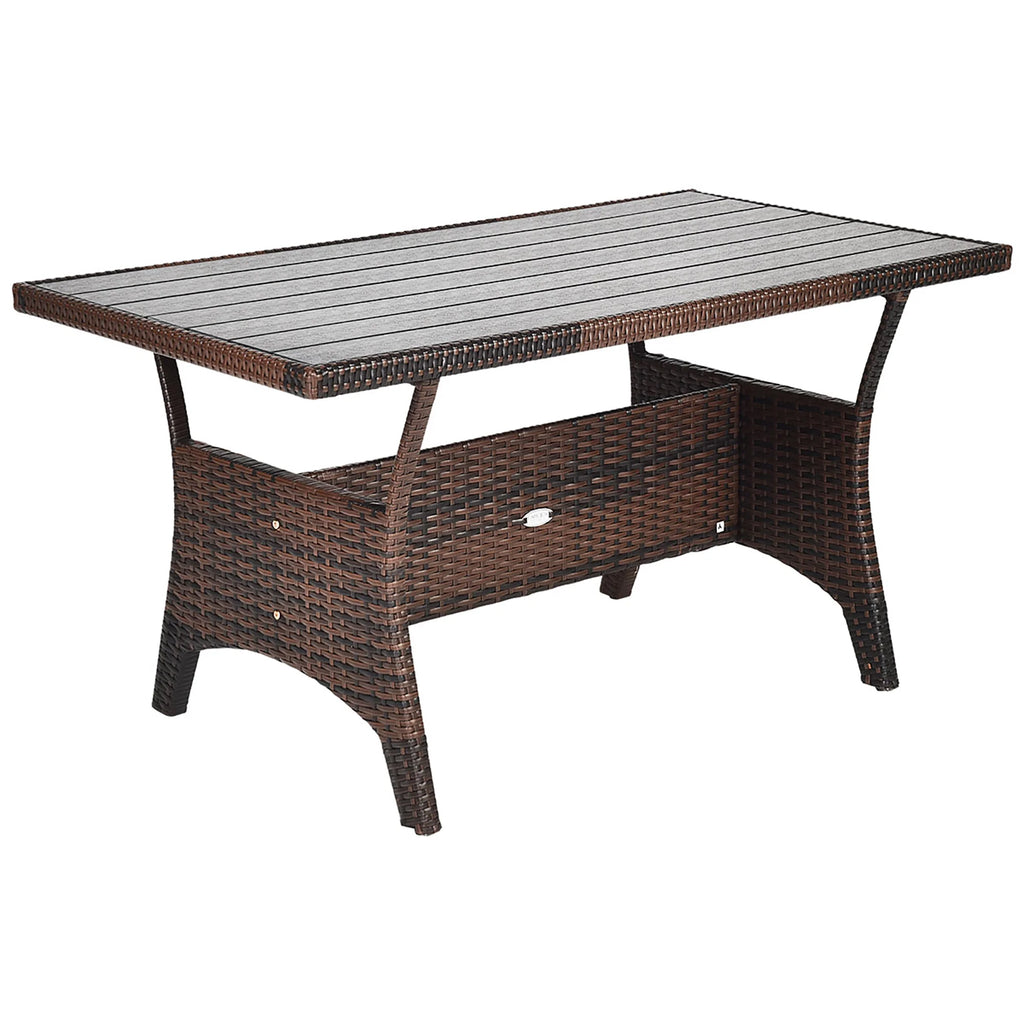 3PCS Rattan Dining Set Patio Furniture 6 Seats Sofa Cushioned