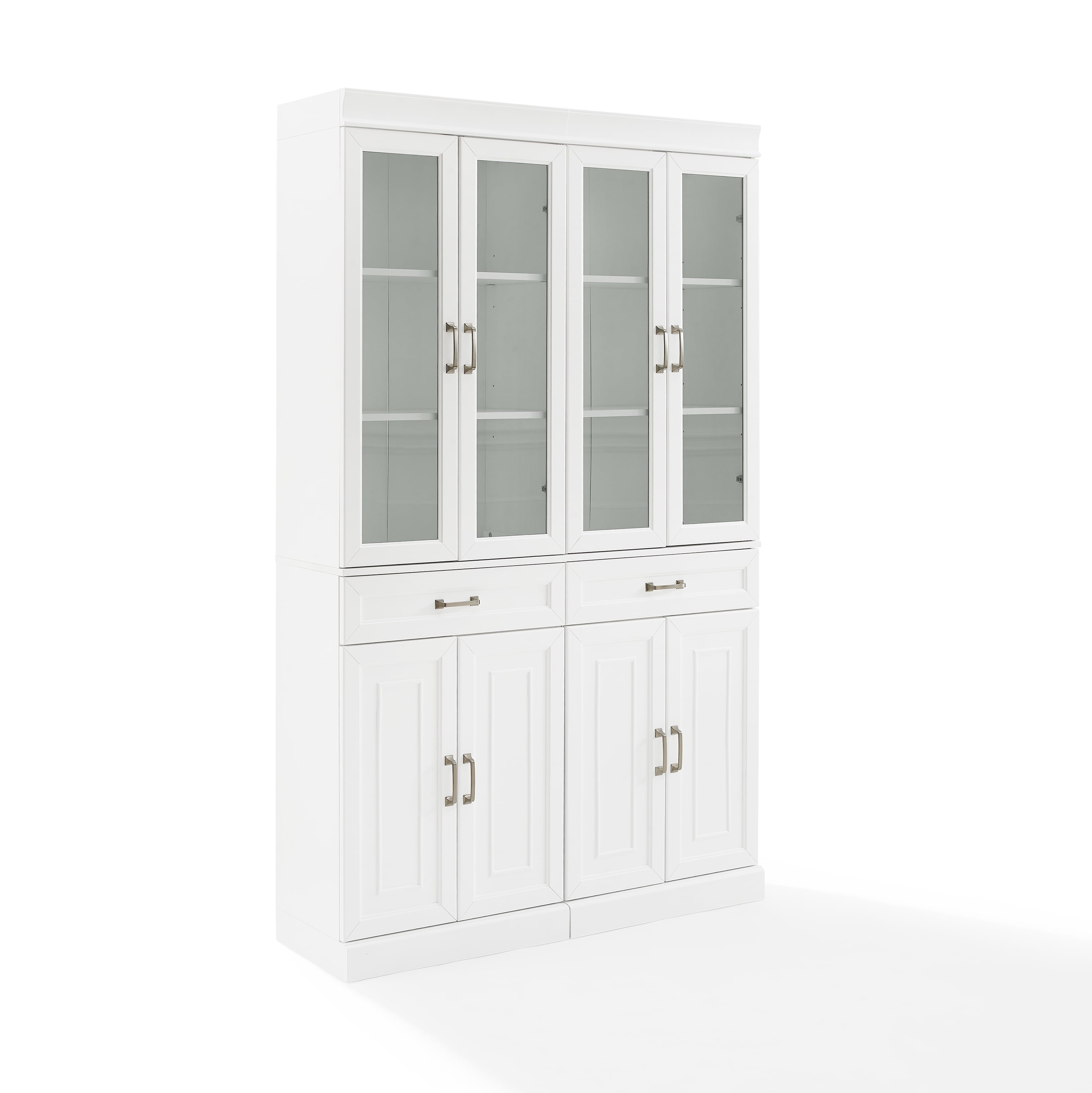 Stanton 2Pc Glass Door Pantry Set White - 2 Pantries