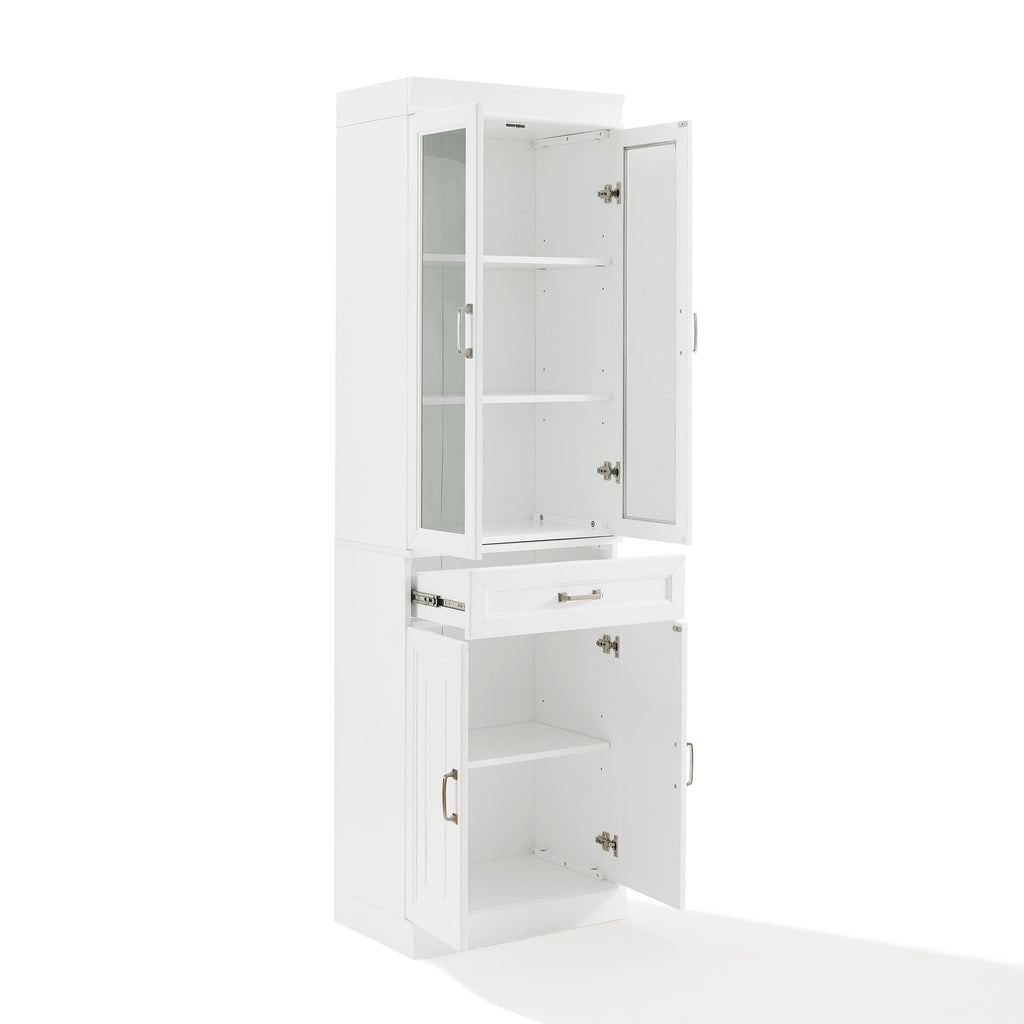 Stanton 2Pc Glass Door Pantry Set White - 2 Pantries