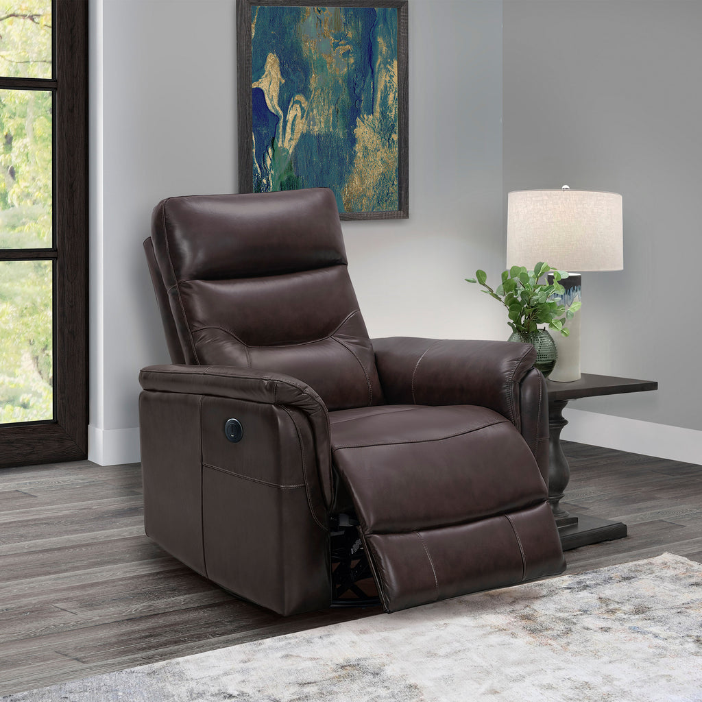 Palermo Leather Power Swivel Glider Recliner