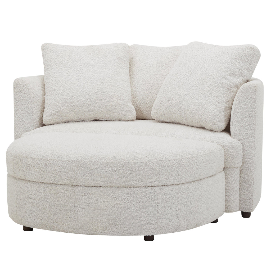 Holley Oversized Fabric Accent Chair with Storage Ottoman