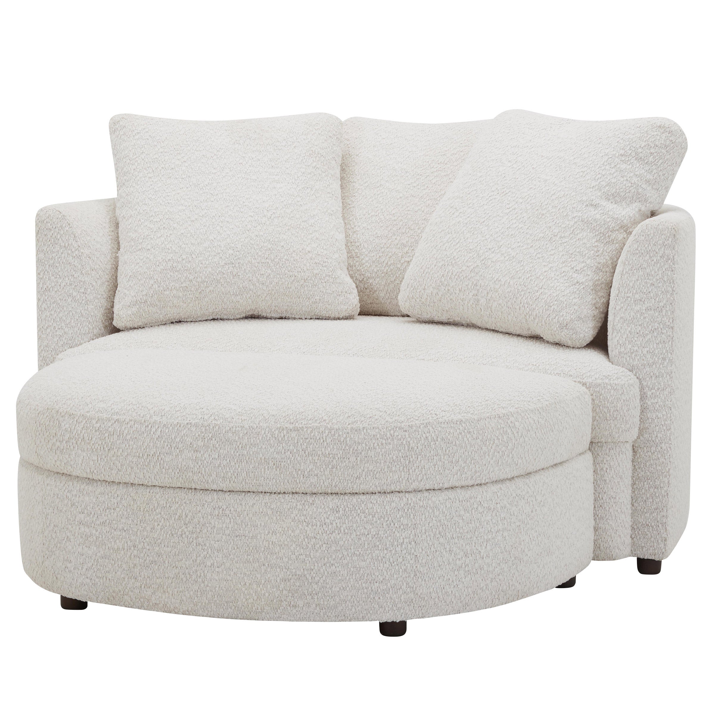 Holley Oversized Fabric Accent Chair with Storage Ottoman