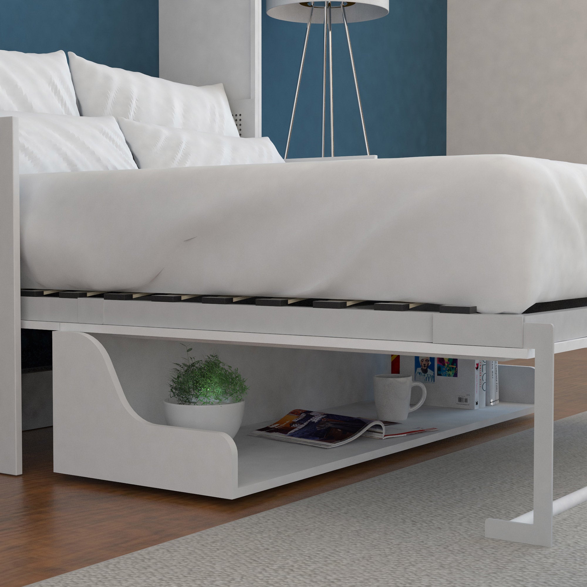 Bed & Room Porter Full Portrait Wall Bed with Desk and Two Side Towers