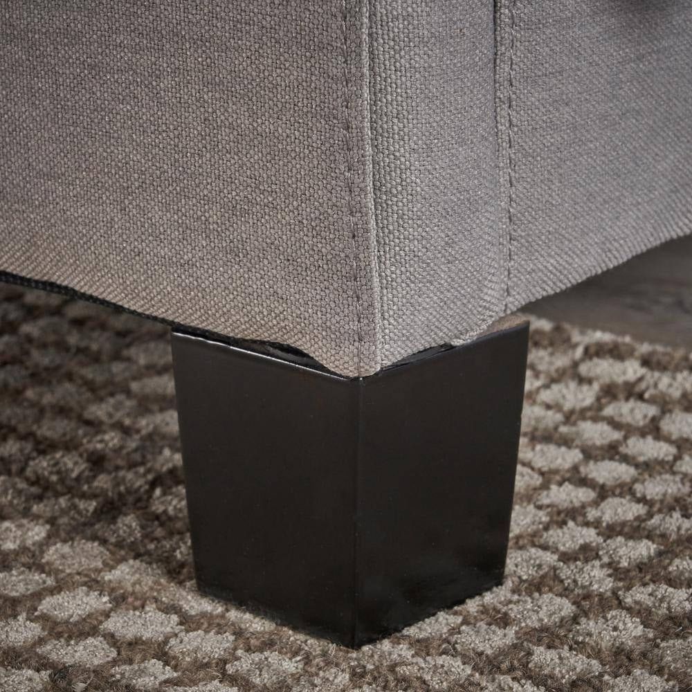 Light Gray Fully Upholstered Fabric Queen Bed Set