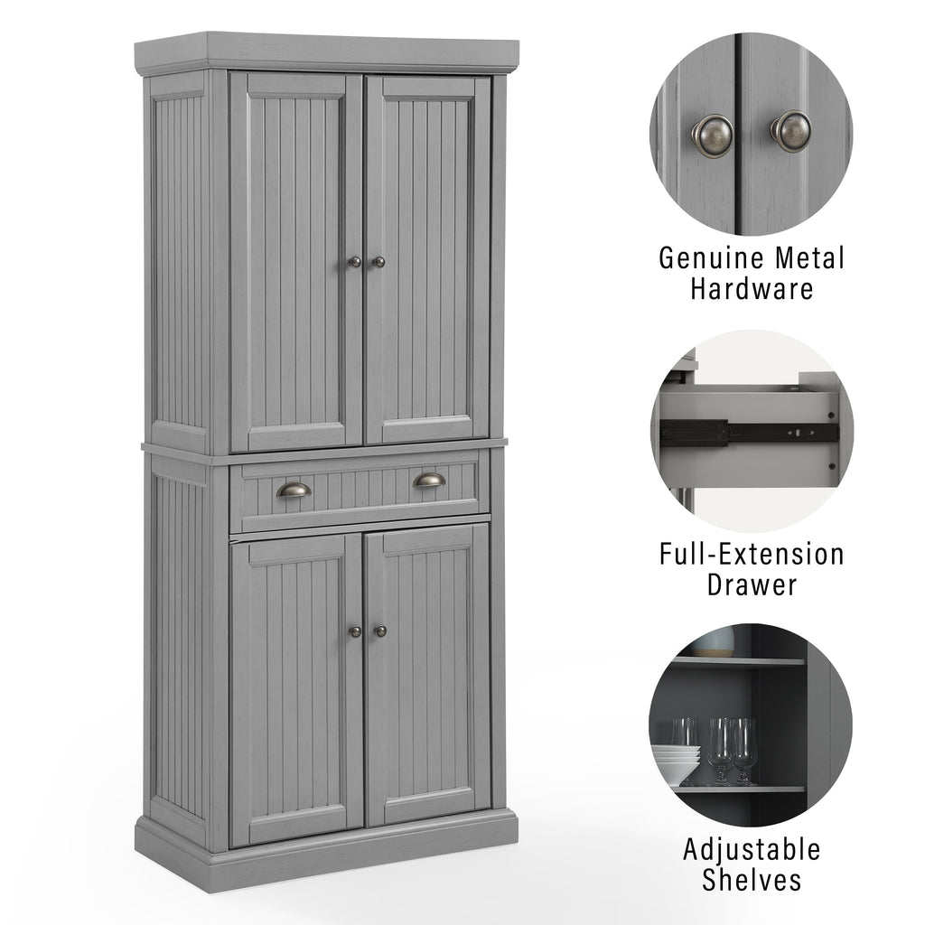 Furniture Seaside Pantry in Distressed Gray