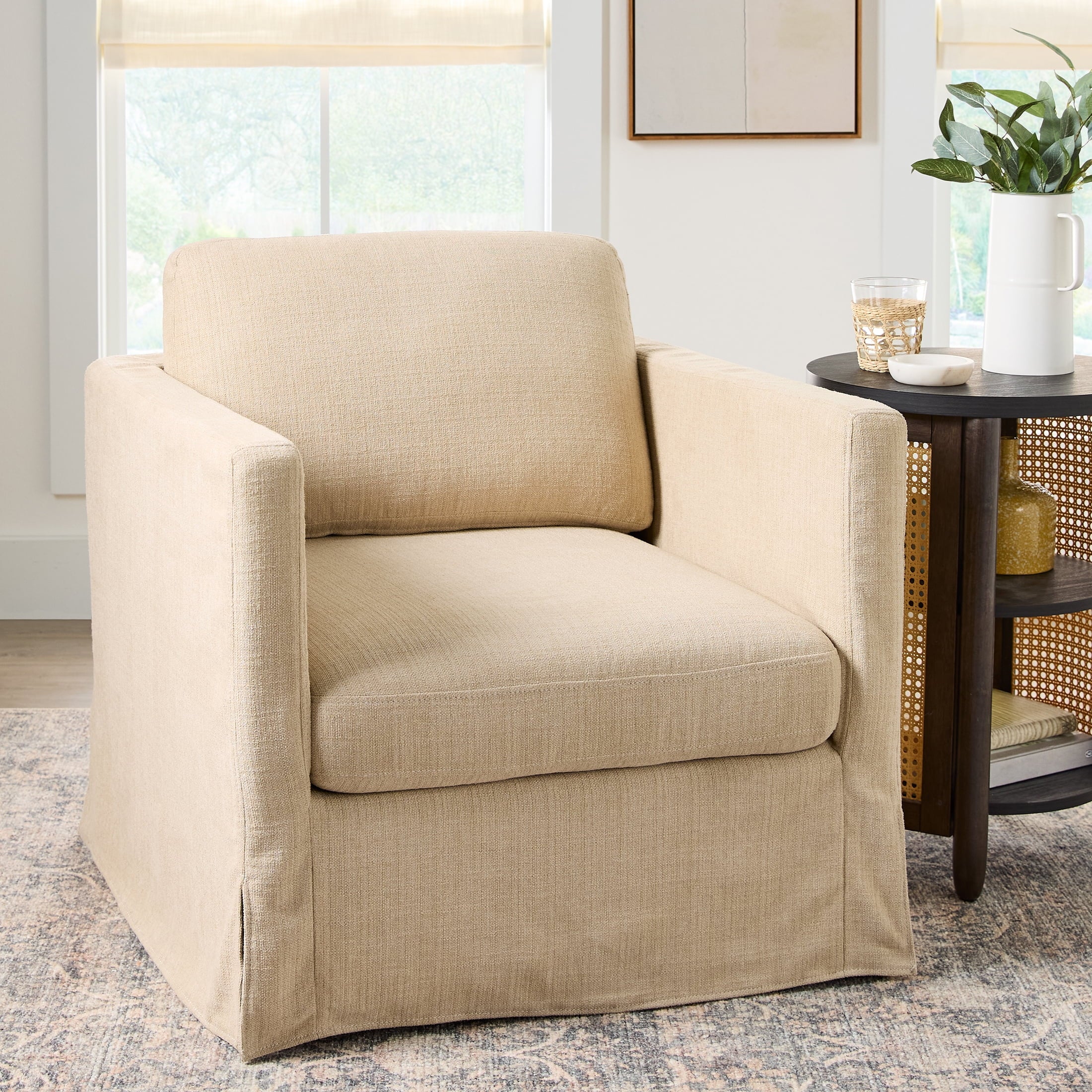 Waylen Swivel Accent Chair, Wheat