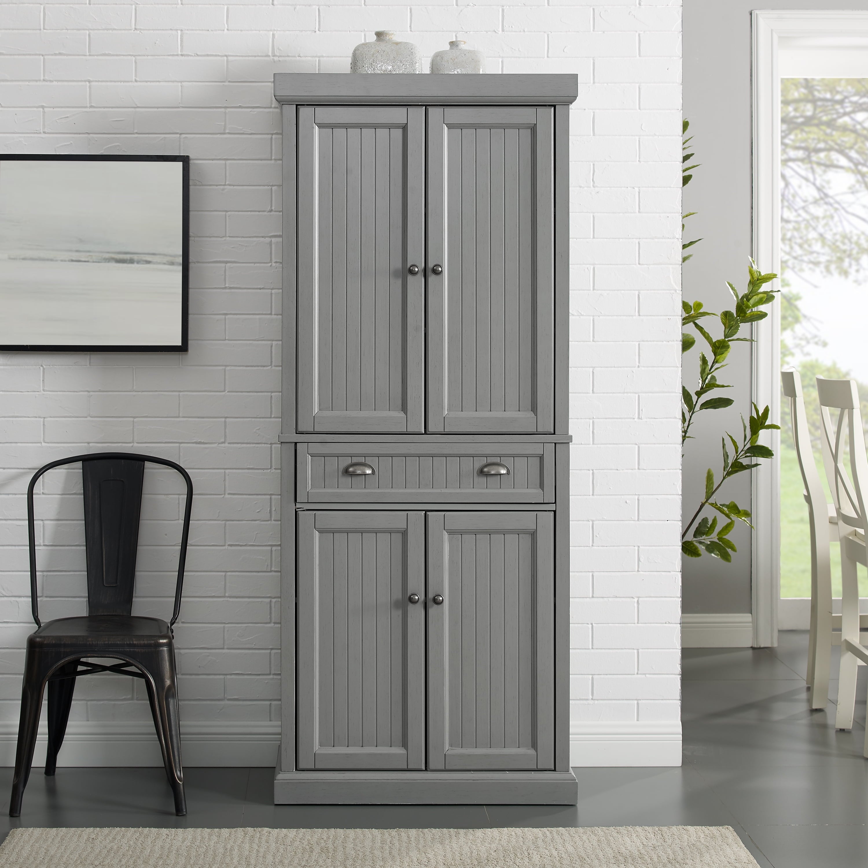 Furniture Seaside Pantry in Distressed Gray