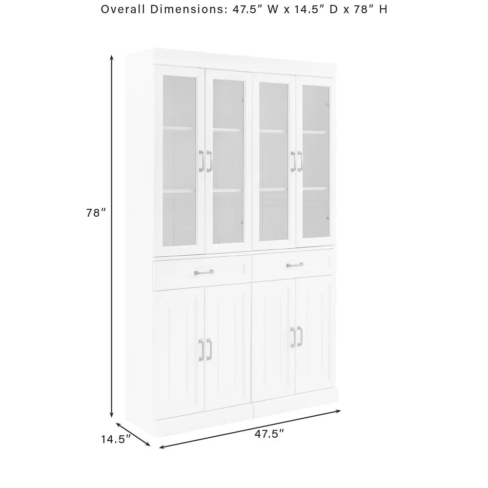 Stanton 2Pc Glass Door Pantry Set White - 2 Pantries