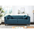 Hills Tufted Back Nailhead 75.2" Sofa-Blue Green