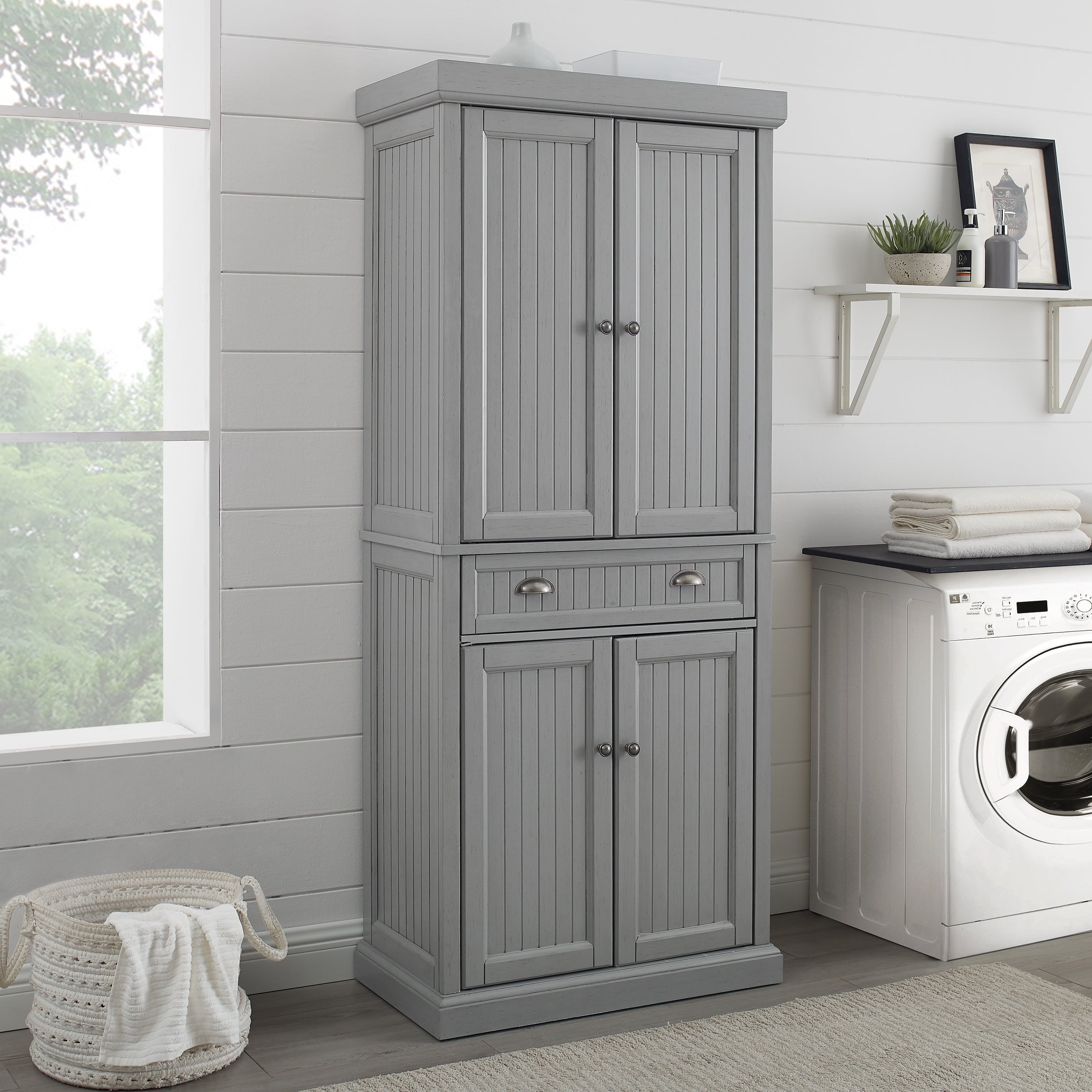Furniture Seaside Pantry in Distressed Gray