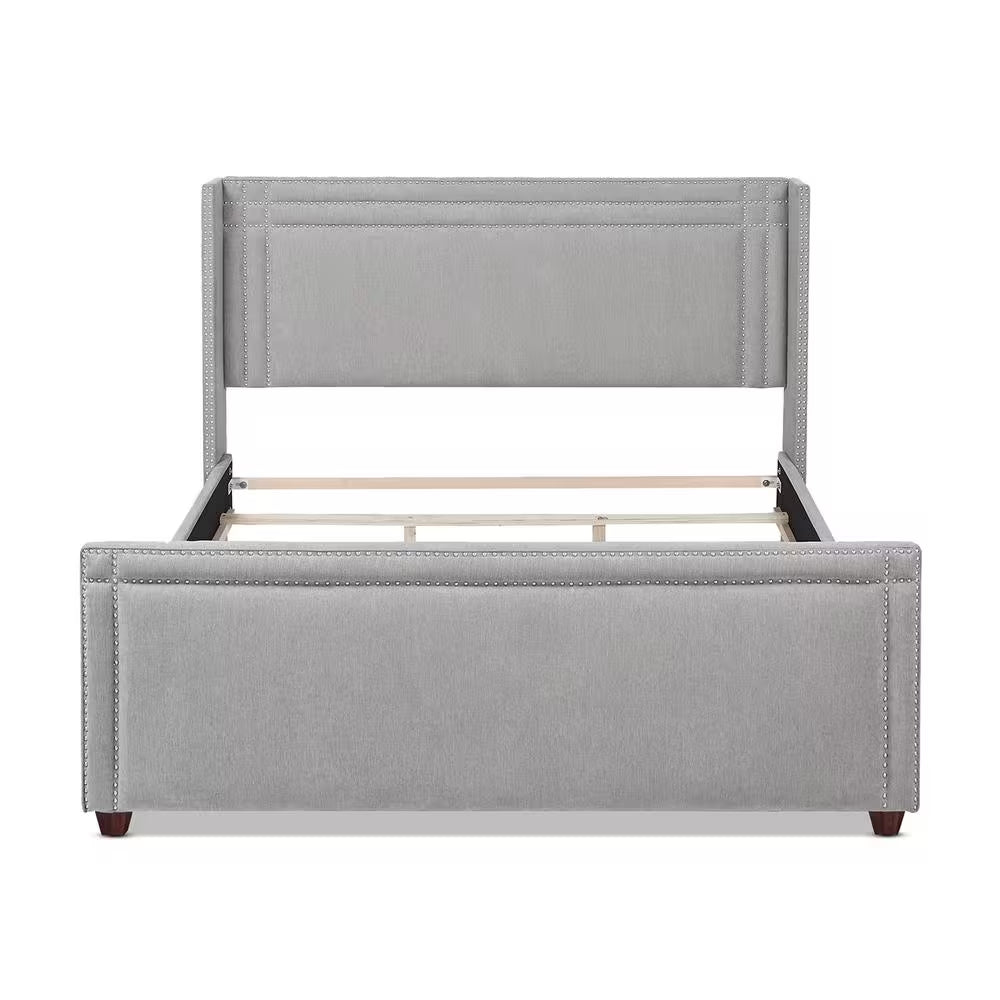 Elle Silver Grey King Upholstered Bed