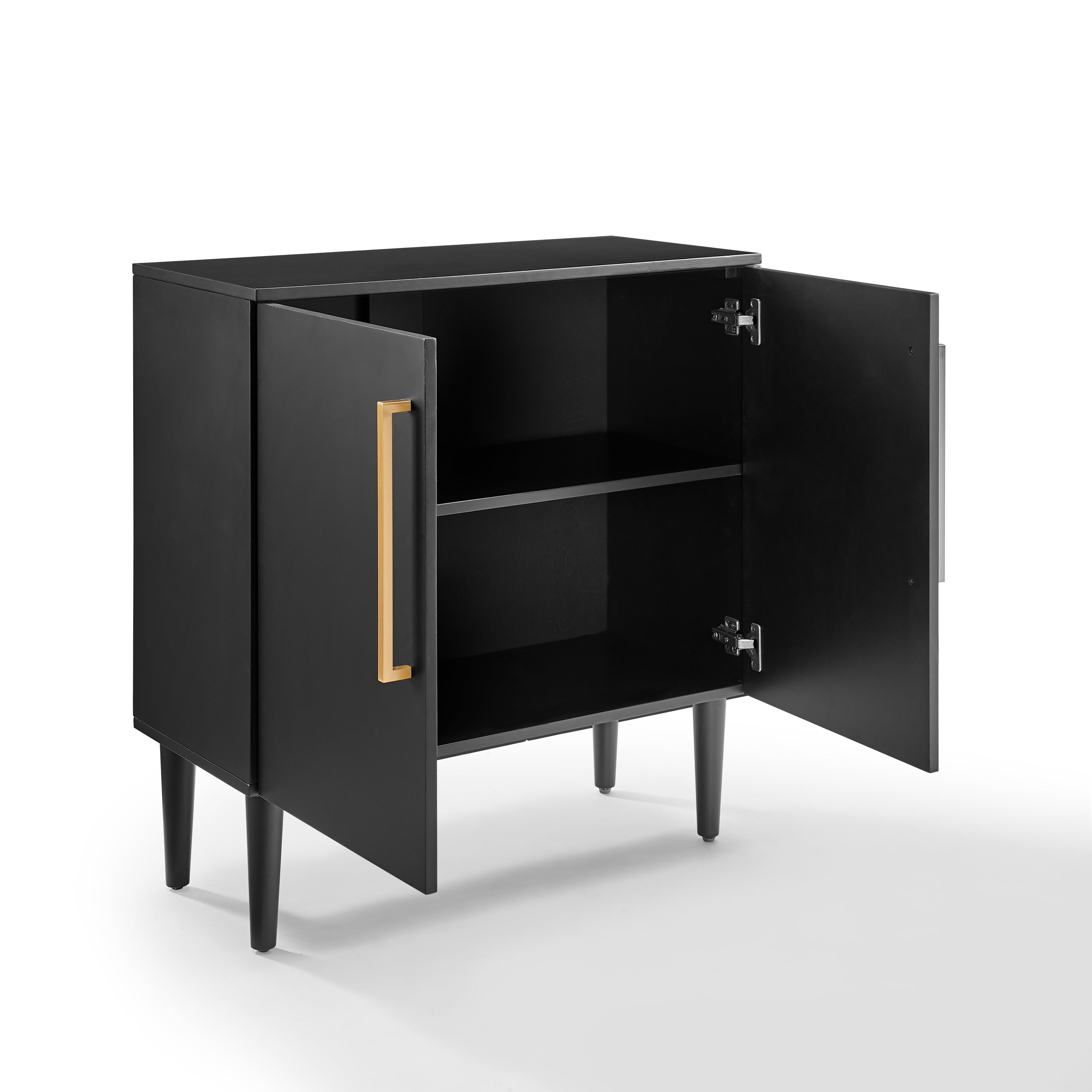 Everett Wood Accent Cabinet in Matte Black