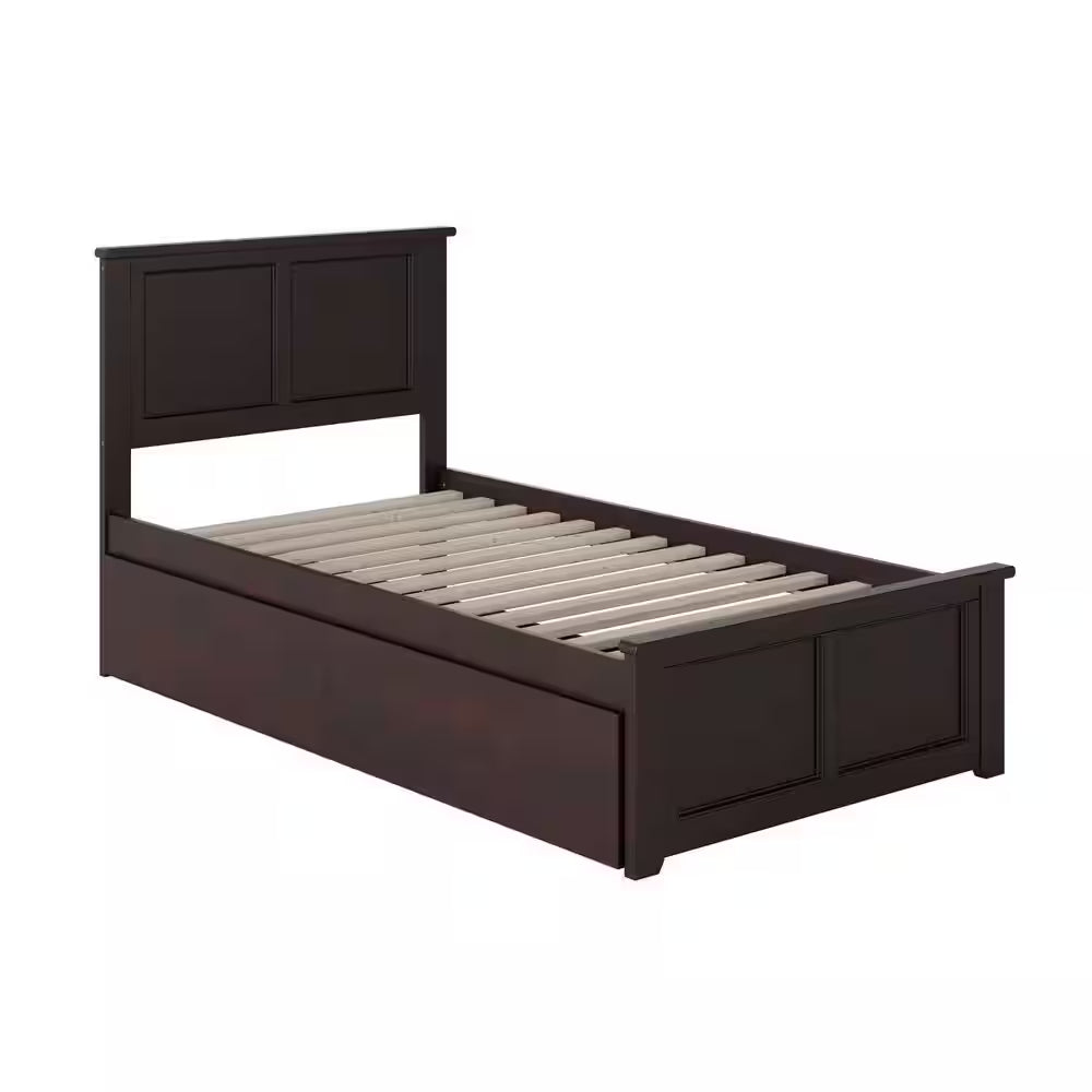 Madison Espresso Twin XL Platform Bed with Matching Foot Board and 2 Urban Bed Drawers