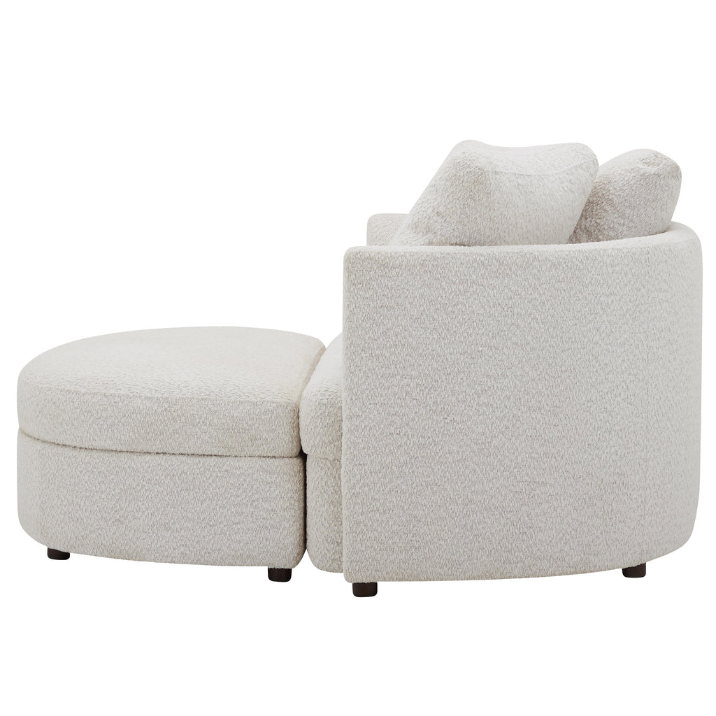 Holley Oversized Fabric Accent Chair with Storage Ottoman