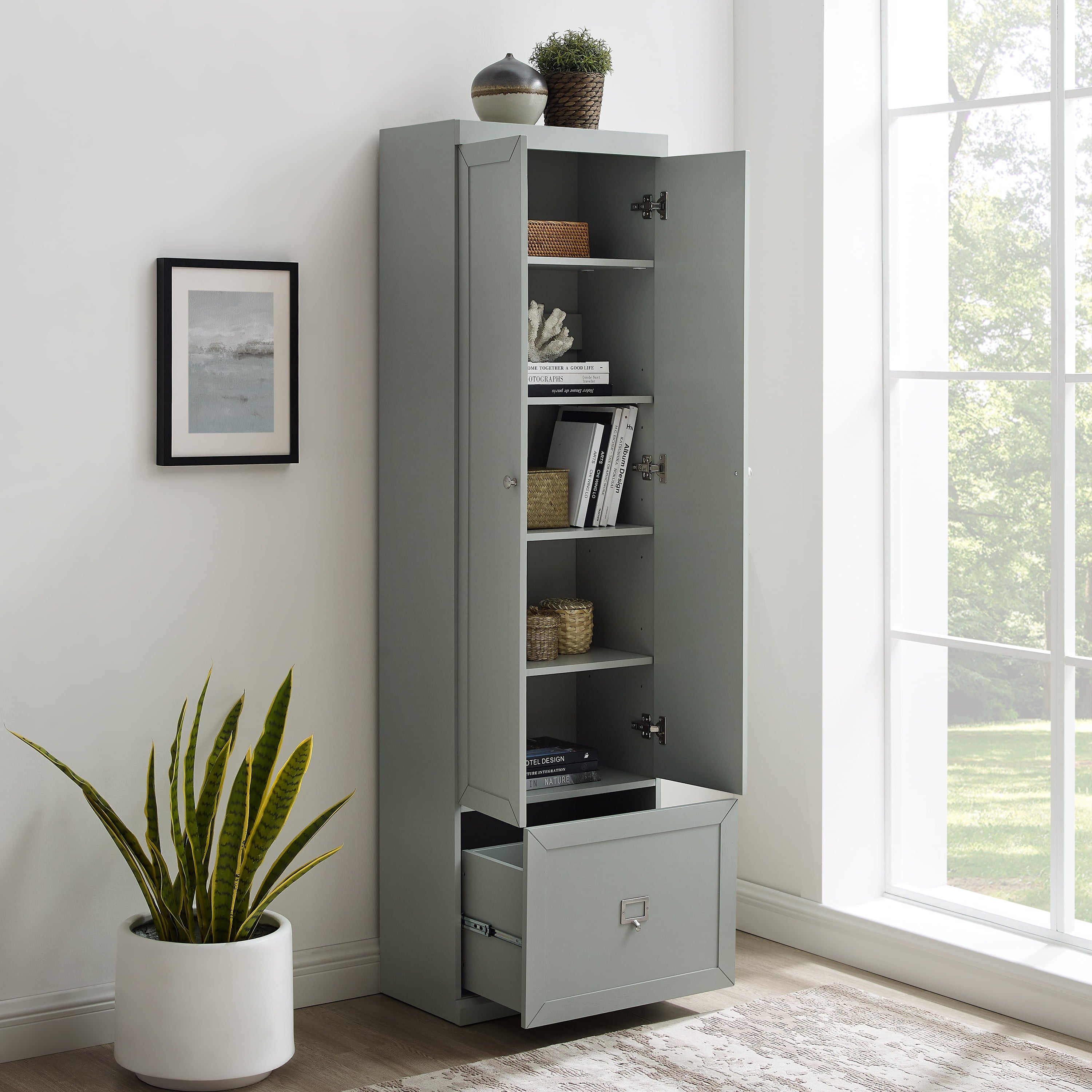 Harper Convertible Storage Cabinet Gray