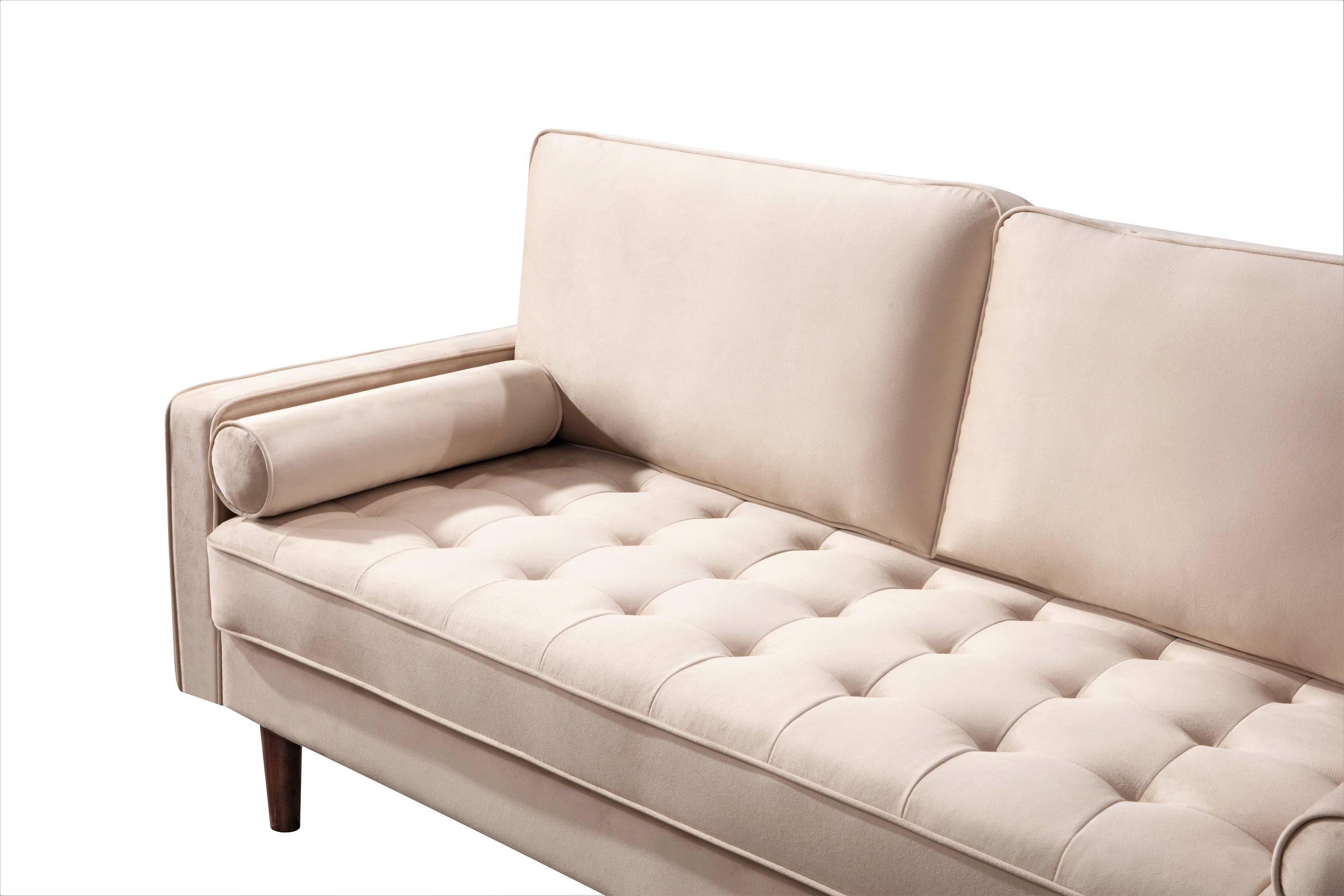 Mac 70'' Modern Velvet Tufted Sofa for Living Room, Beige