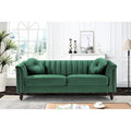 Hills Tufted Back Nailhead 75.2" Sofa-Green
