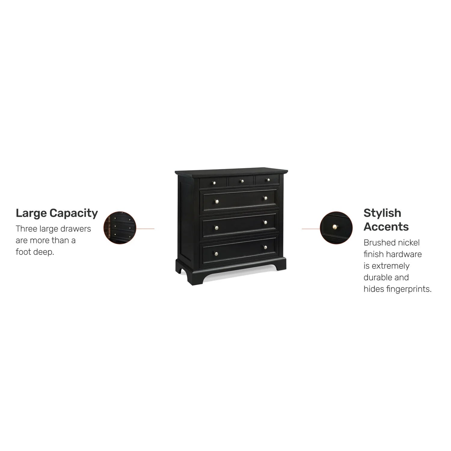 Bedford Wood Chest in Black